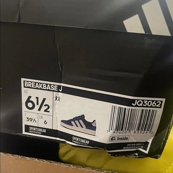 Adidas Kids Sneakers BREAKBASE SHOES KIDS - Navy and White - Picture 2 of 6